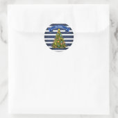 Nautical Christmas Tree Custom Runder Aufkleber (Tasche)