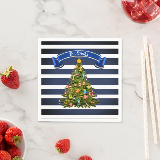 Nautical Christmas Tree Custom Serviette (Beispiel)