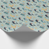 Nautical Christmas Wrapping Paper Featuring Whales Geschenkpapier (Ecke)