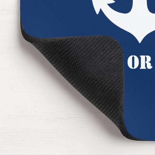 Nautical Classic Anker Ihr Boot oder Name Blau Mousepad (Ecke)
