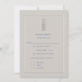 Nautical Coastal Bell Tower Formal Wedding RSVP (Vorderseite)