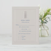 Nautical Coastal Bell Tower Formal Wedding RSVP (Stehend Vorderseite)