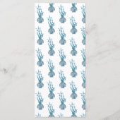 Nautical Coastal Blue Muschel Beach Theme Wedding Menükarte (Rückseite)