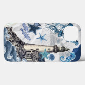 Nautical Coastal Collage: Lighthouse & Sea Life Ed Case-Mate iPhone Hülle (Rückseite (Horizontal))