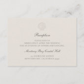 Nautical Coastal Muschel Ecru Empfang Wedding Begleitkarte (Vorderseite)