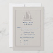 Nautical Coastal Sailboat Formal Wedding RSVP (Vorderseite)