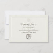 Nautical Coastal Shell Modern Classic QR Wedding RSVP Karte (Vorderseite)