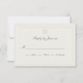Nautical Coastal Shell Modern Classic Wedding RSVP Karte (Vorderseite)