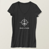 Nautical Compass Ankerplatz Ihres Bootes oder Name T-Shirt (Design vorne)