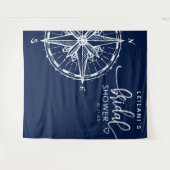 Nautical Compass Brautparty Navy Tapestry Wandteppich (Vorderseite (Horizontal))