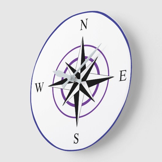 Nautical Compass Face Große Wanduhr (Winkel)