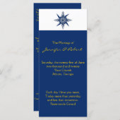 Nautical Compass Navy Yellow Wedding Program Programm (Vorne/Hinten)