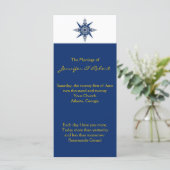 Nautical Compass Navy Yellow Wedding Program Programm (Stehend Vorderseite)