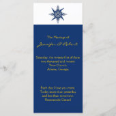 Nautical Compass Navy Yellow Wedding Program Programm (Vorderseite)