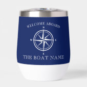 Nautical Compass Rose Welcome Aboard Boat Name (Vorderseite)