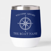 Nautical Compass Rose Welcome Aboard Boat Name (Rückseite)