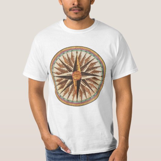 Nautical Compass T - Shirt Tee Shirt (Vorderseite)
