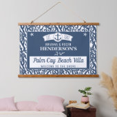 Nautical Coral Muster Personalisiert Wandteppich Mit Holzrahmen (Schlafzimmer)