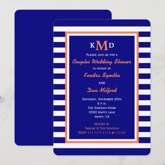 Nautical Couples Coed Polterabend Einladung (Vorne/Hinten)