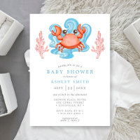 Nautical Crab Ocean Watercolor Babydusche