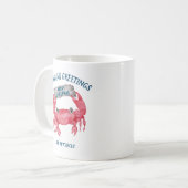 Nautical Crab Seas Grüße Weihnachten Kaffeetasse (Vorderseite Links)