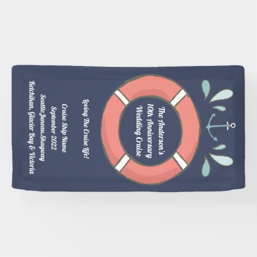 Nautical Cruise Deco, Zimmertür Zeichen Banner (Horizontal)