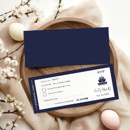 Nautical Cruise Ship Boarding Hochzeit RSVP Einladung