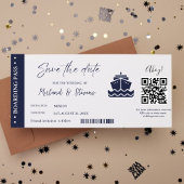 Nautical Cruise Ship Boarding Hochzeit Save The Date
