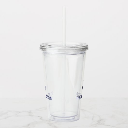 Nautical Custom Boat Name navvy blauer Anker Acryltrinkbecher (Rechts)