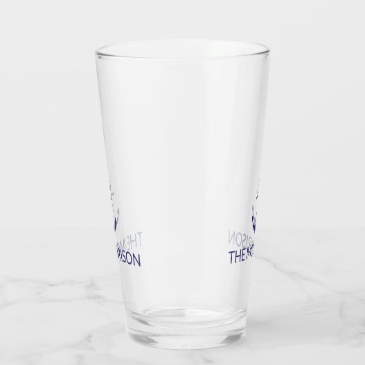 Nautical Custom Boat Name navvy blauer Anker Glas (Rechts)