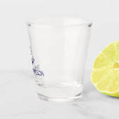 Nautical Custom Boat Name navvy blauer Anker Schnapsglas (Rechts)