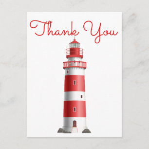 Nautical danke Lighthouse Wedding Beach Summer Postkarte