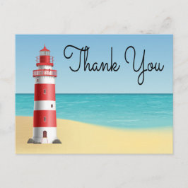 Nautical danke Lighthouse Wedding Beach Summer Postkarte