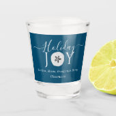 Nautical Dark Aquamarin Blue Joy Sand Dollar Shot Schnapsglas (Vorderseite)