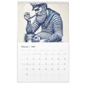 Nautical Delft Blue – Vintage Sailor Calendar Kalender (Feb 2027)