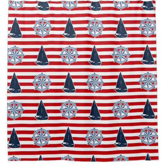 Nautical Design Duschvorhang (Vorderseite)