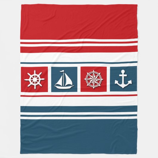 Nautical Design Fleecedecke (Vorderseite)