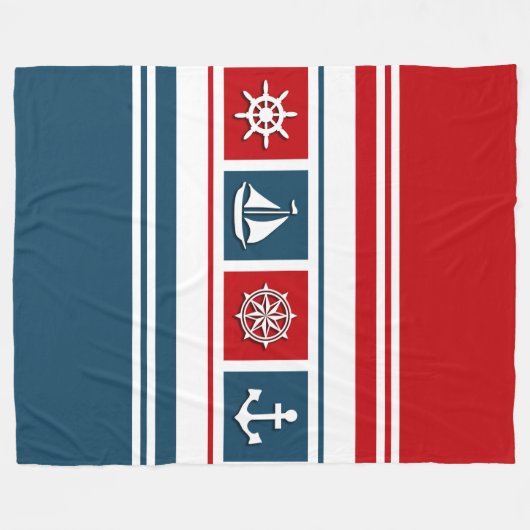 Nautical Design Fleecedecke (Vorderseite (Horizontal))