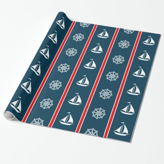 Nautical Design Geschenkpapier (Ungerollt)