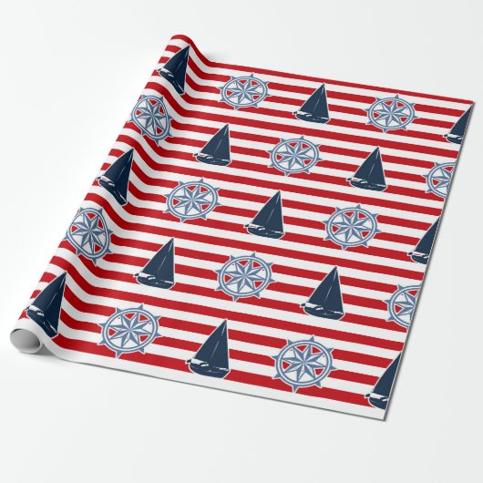 Nautical Design Geschenkpapier (Ungerollt)