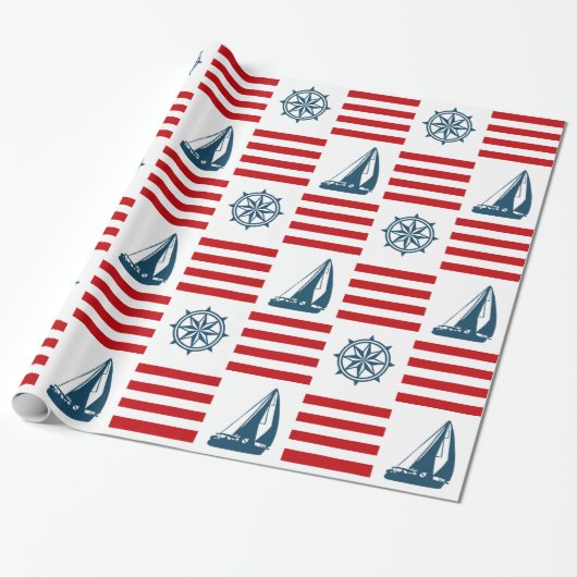 Nautical Design Geschenkpapier (Ungerollt)