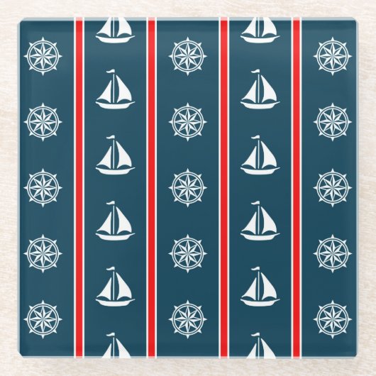 Nautical Design Glasuntersetzer (Vorderseite)