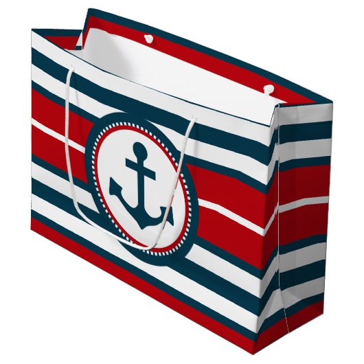 Nautical Design Große Geschenktüte (Vorderseite Schrägansicht)