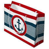 Nautical Design Große Geschenktüte (Vorderseite Schrägansicht)