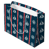Nautical Design Große Geschenktüte (Rückseite Schrägansicht)