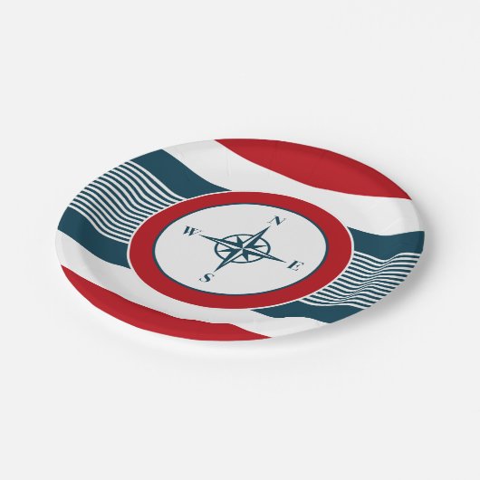 Nautical Design Pappteller (Schrägansicht)