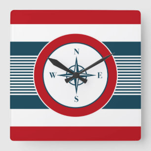 Nautical Design Quadratische Wanduhr