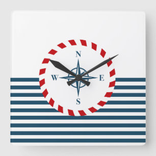 Nautical Design Quadratische Wanduhr