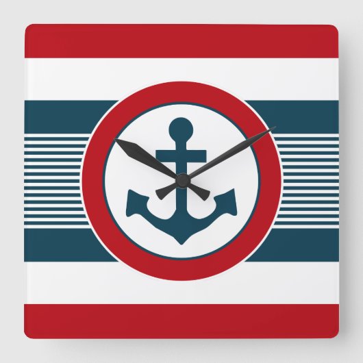 Nautical Design Quadratische Wanduhr (Vorderseite)