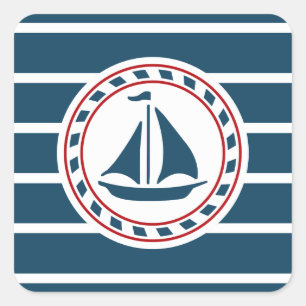 Nautical Design Quadratischer Aufkleber